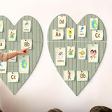 Heart Felt Photo Message Board 75x74cm with Adhesive Dots Display Green