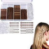U Shaped Hair Clips Kit Hair Pin for Women Bobby Pins For Buns Brown