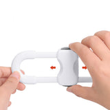 5 Pcs U-Shaped Cabinet Locks for Drawer and Door Knob Handles White