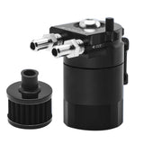 Oil Catch Breather Can Kit Universal Petrol Filter with Air Filter and Cleaning Balls Black