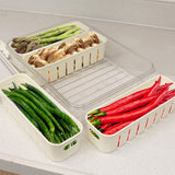 4-Compartment Snack Fruit Tray Divided Serving Tray Fresh-keeping Box with Lid and Handle