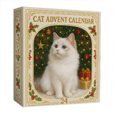 2D Cat Advent Calendar with 24 Acrylic Kitten Ornaments Christmas Countdown Decorations