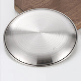 4Pcs Stainless Steel Pet Bowls Durable Shallow Pet Feeding Dishes Easy to Clean Silver