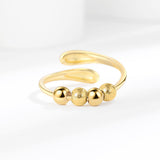 2Pcs Open Spinner Rings Rotating Adjustable Open Bands for Women Gold