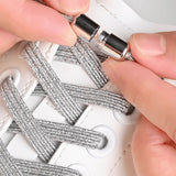 8 Pairs of No Tie Elastic Shoelaces with Metal Lock Quick Slip-On 100cm Flat Stretch Shoelaces Replacement for Running Travel Sports Sneakers