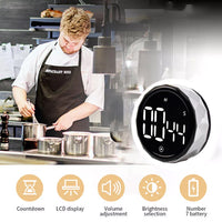 Digital Display Kitchen Timer Countdown Countup Cooking Alarm White