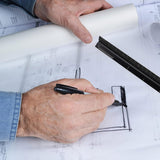 Architectural Scale Ruler Aluminum Triangular Ruler for Blueprint Triangle Drafting Architecture Black