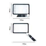 Foldable 5X Magnifying LED Glass for Reading Large Rectangular Magnifier with 3 Light Modes