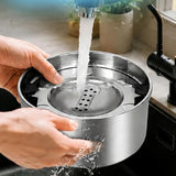 Floating Pet Water Food Bowl 304 Stainless Steel with Removable Plate