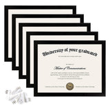 Certificate Frame with Clear Plexiglass for Wall and Tabletop Black