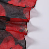 Polyester Scarf Shawl Vintage Floral for Travel and Sun Cover Style 1