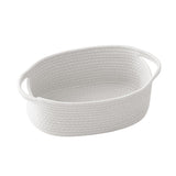 Gift Basket With Bag And Ribbons Woven Storage Basket With Handle - White