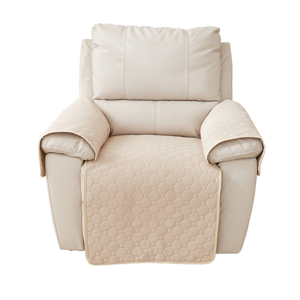 3Pcs Set Non Slip Recliner Chair Covers Couch Covers Pet Protector Slipcovers Beige