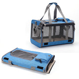 Washable Pet Carrier for Large Cats and Dogs Travel Blue