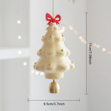 3PCS Flocked Christmas Tree Hanging Ornaments with Bell Pendants