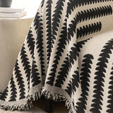 Reversible Sofa Couch Cover Boho Chenille Blanket Black