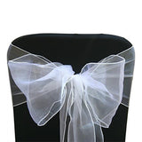 10 Pcs Organza Wedding Chair Sashes Bow Back for Party Decor White