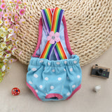 Cute Female Dog Harness Sanitary Pants – Reusable Pet Menstrual Diaper Sky Blue
