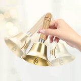 15cm Brass Hand Bell with Handle Clear Resonant Bell for Wedding Christmas Dinner Home Décor