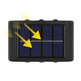 6 LED Solar Wall Light – Waterproof Outdoor Fence Light with Convex Lens White Light