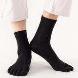 5 Pairs of Mens Breathable Five Toe Socks Black