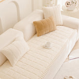 Non Slip Couch Covers for Dogs Fuzzy Pet Couch Covers for Furniture Protector Washable Cream