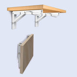 2Pcs 90 Degree Folding Shelf Brackets Shelf White