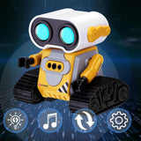 Rechargeable Gesture-Controlled Robot Toy with LED Light Effects and Remote Control Yellow