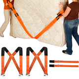 5cm Wide Furniture Moving Straps Set with 270kg Capacity Orange Red