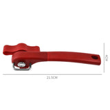 Handheld Smooth Edge Can Opener Ergonomic Manual Secure Cutting Can Opener for Kitchen Restaurant Red