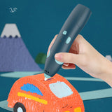 3D Printing Pen Set Doodle Printer Drawing Pen with 3 Rolls Filaments Christmas Birthday Present for Kids Blue