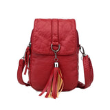 Women Mobile Phone Bag PU Leather Purse Wallet Shoulder Pouch Small Crossbody Bag Red