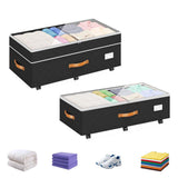 Large Under Bed Storage with Wheels Lid Handle Foldable Bin for Clothes