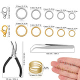 Jewelry Repair Kit with 1200 Jump Rings Clasps Organizer Box Tools