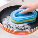 5 PCS Multi Layer Sponge Cleaning Brush Set for Kitchen and Bathroom Blue
