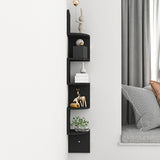 5 Tier Corner Zigzag DVD CD Storage Shelf Wall Mount Display Rack Black