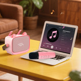Mini Karaoke Machine – Portable MP3 Player with 2 Wireless Mics Toys & Gifts Pink