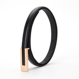 Women's Casual Belt PU Leather Vintage Adjustable 72-94cm Black
