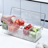 5 Compartment Chilled Food Box Salad Tray with Lid for Picnics