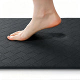Waterproof Leather Kitchen Mat Non Slip for Standing Work Areas Black