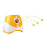 Automatic Fetch Ball Launcher Dog Toy with 3 Balls 3 Range Modes Orange