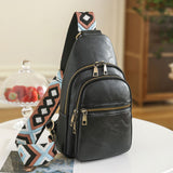 Women Sling Bag PU Leather Crossbody Bag Shoulder Bag Black