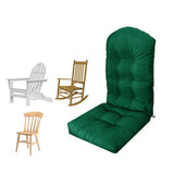 Indoor/Outdoor Rocking Chair Cushion Water Resistant Outdoor Seat Pad with Ties Dark Green