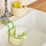 Colander Strainer Skimmer Basket Filter Drain Kitchen Sink Rack with Quick Release Bottom Green