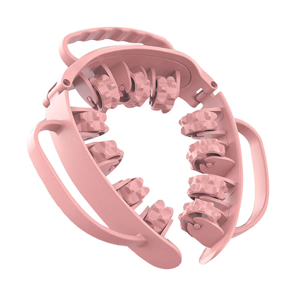 11 Roller Detachable Annular Leg Clamp Massager Neck Shoulder Massager Manual Muscle Relaxer Pink