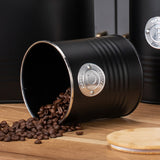 5 PCS Black Bread Bin and Airtight Kitchen Storage Canister Set