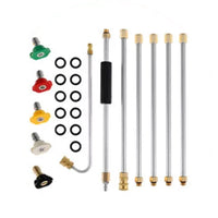 Pressure Washer Extension Wand Kit Replacement Cleaning Tools with 5 Nozzle Tips Roof Window Washing Accessories