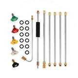 Pressure Washer Extension Wand Kit Replacement Cleaning Tools with 5 Nozzle Tips Roof Window Washing Accessories