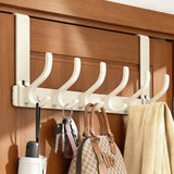 Over the Door Hooks with 6 Hooks Sturdy Door Hanger Organizer White