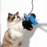 Butterfly Cat Toy Electric Flapping Wings 3 Modes with Touch Activation Blue